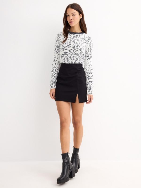 In Side Jersey Crop Jacquard Psicodélico