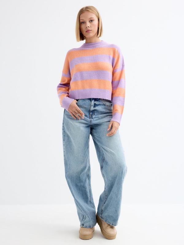 In Side Jersey Crop Oversized De Rayas