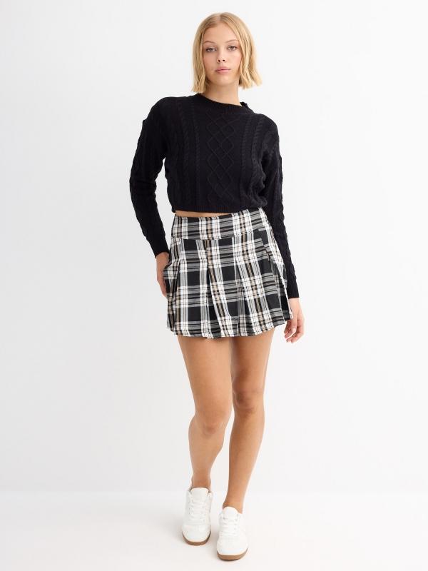 In Side Jersey Crop Trenzado