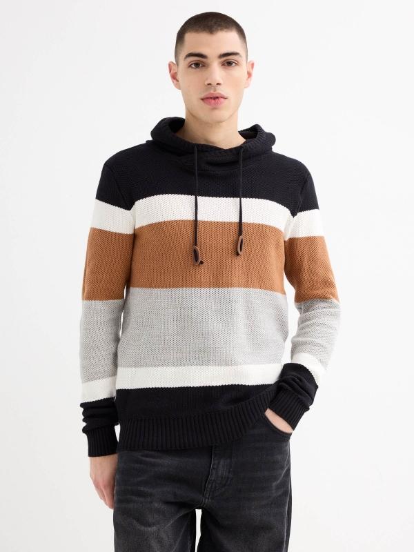 In side Jersey cuello chimenea bloques de color