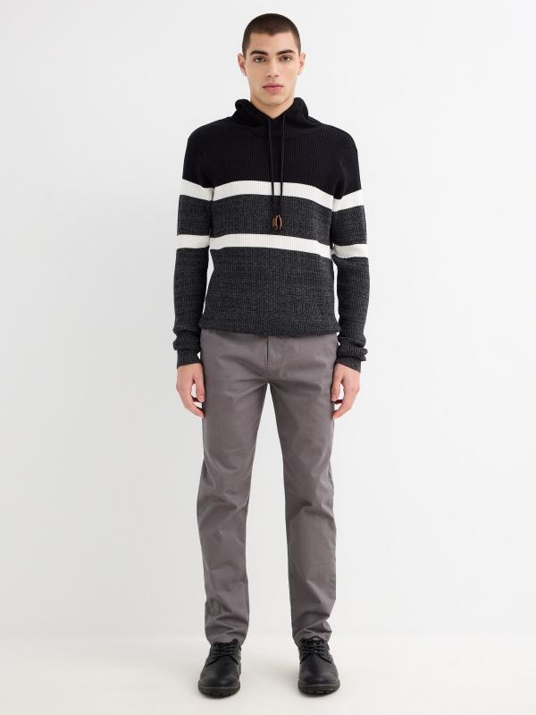 In Side Jersey Cuello Chimenea Rayas