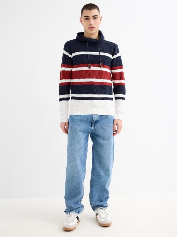 In Side Jersey Cuello Chimenea Rayas