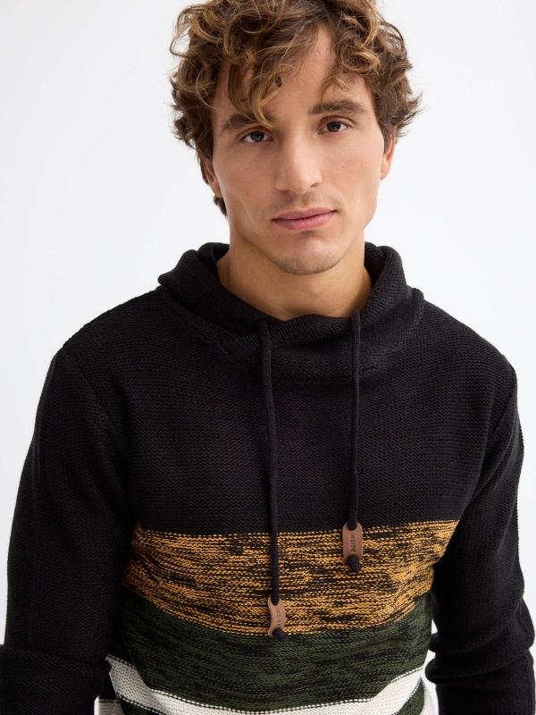 In Side Jersey Cuello Chimenea Rayas Jaspeado