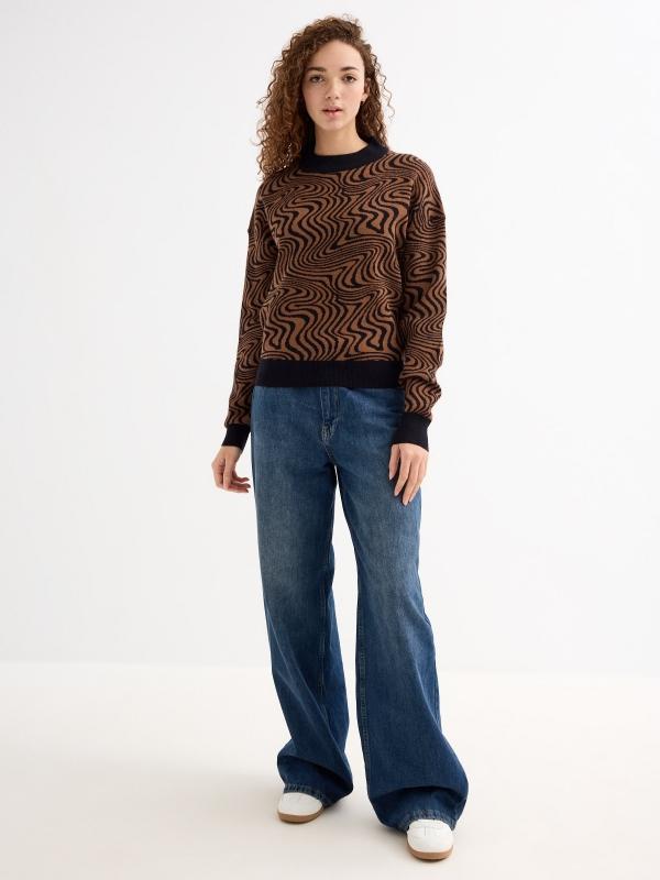 In Side Jersey Cuello Perkin Psicodélico