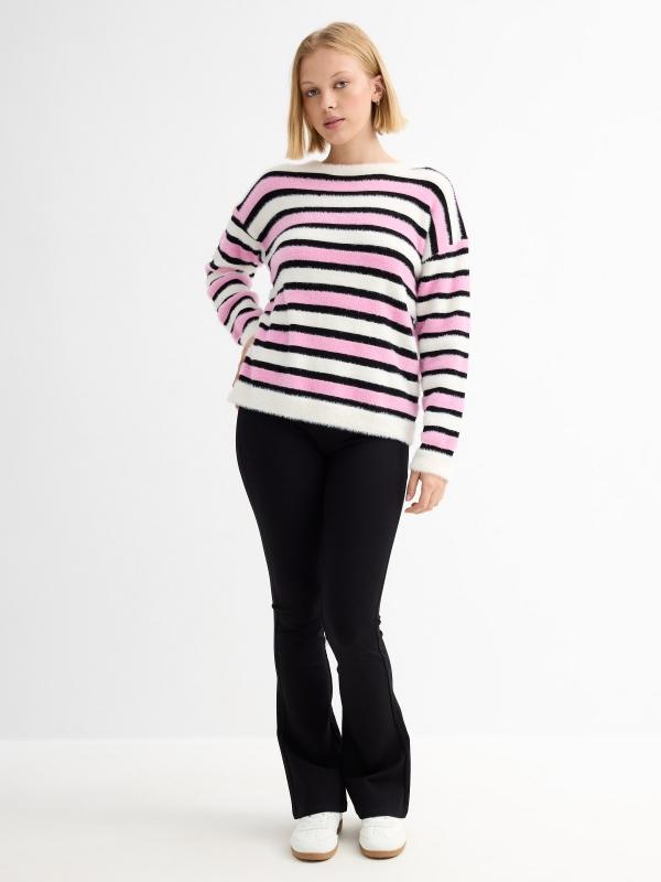 In Side Jersey Efecto Pelo Estampado Rayas