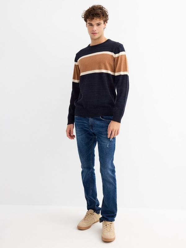 In Side Jersey Jaspeado Color Block