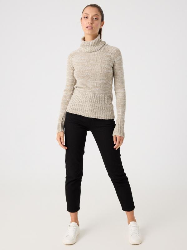 In Side Jersey Jaspeado Cuello Alto