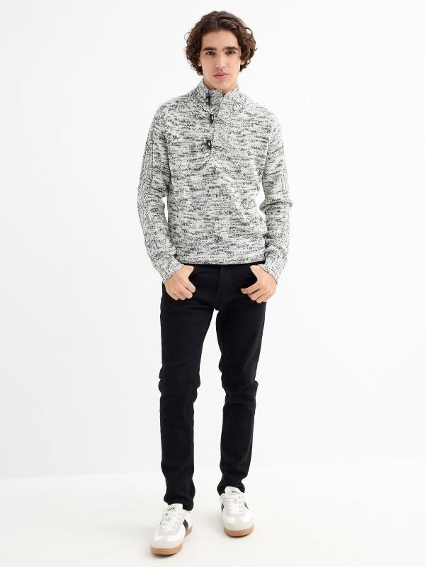 In Side Jersey Jaspeado Cuello Alto