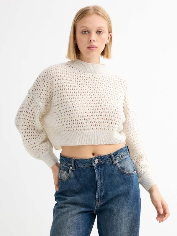 In side Jersey punto calado gris