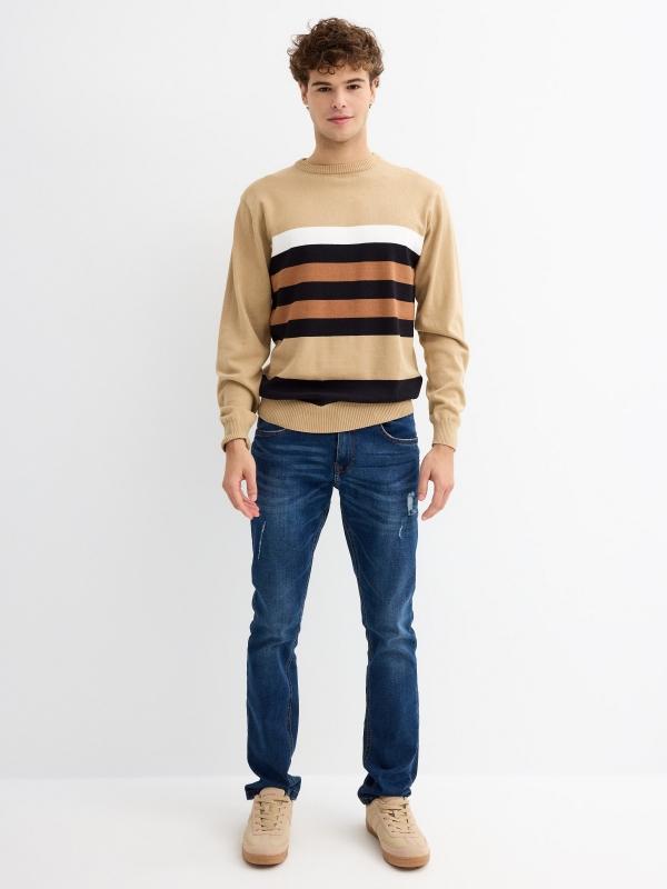 In Side Jersey Punto Rayas