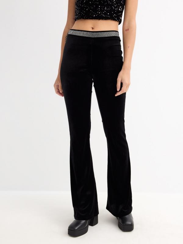 In Side Legging Flare Terciopelo Negro