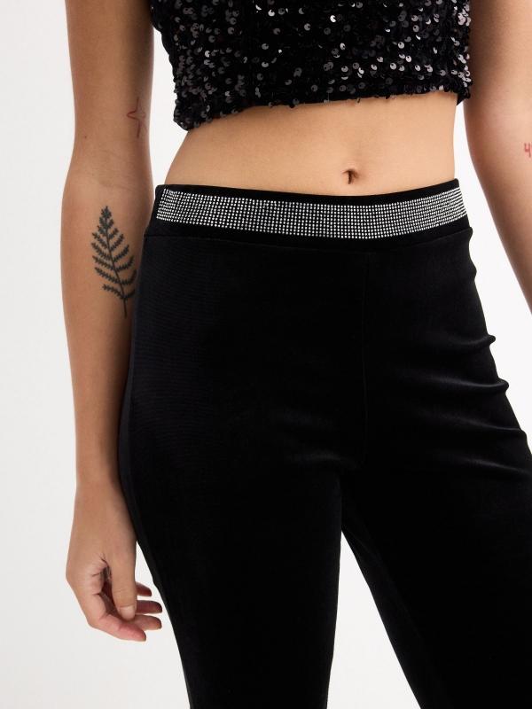 In Side Legging Flare Terciopelo Negro