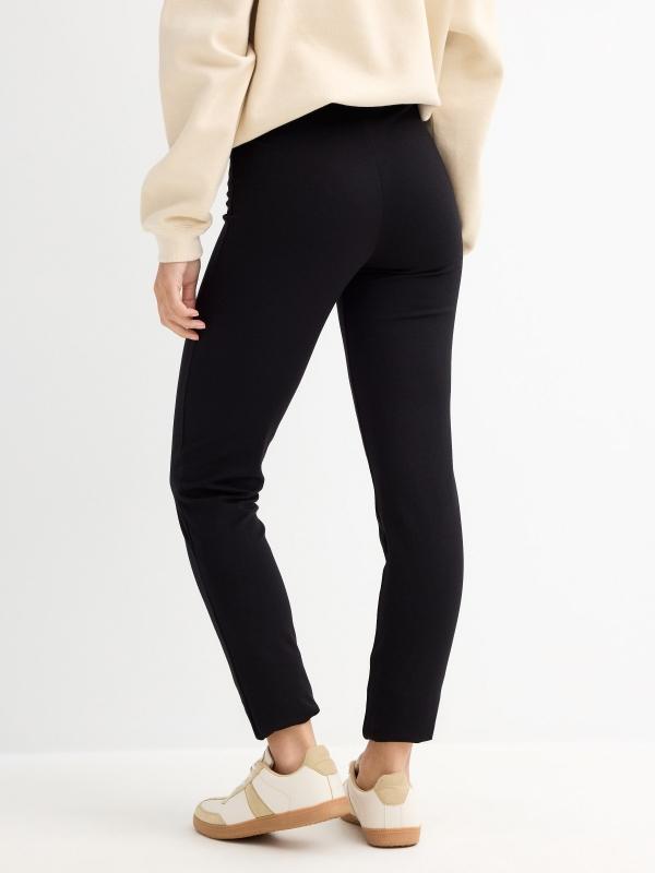In Side Legging Punto Con Abertura Negro
