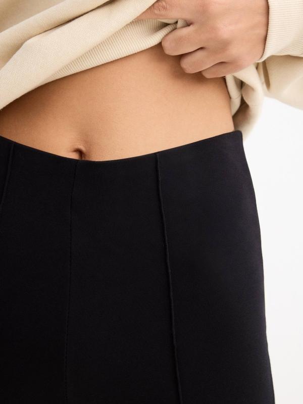 In Side Legging Punto Con Abertura Negro