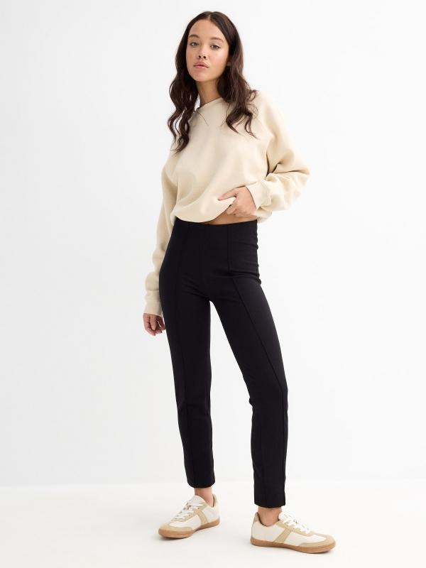 In side Legging punto con abertura negro