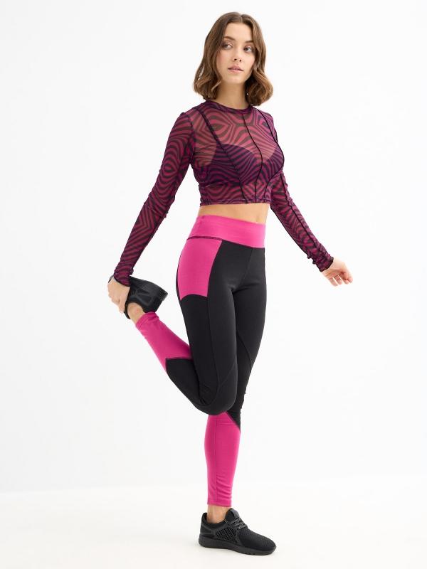 In side Leggings negro color block