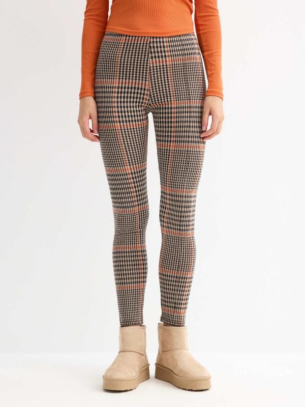 In Side Leggings Print Príncipe De Gales