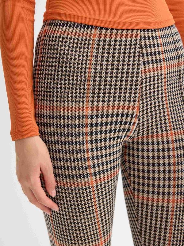 In Side Leggings Print Príncipe De Gales