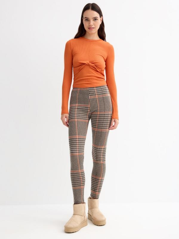 In side Leggings print Príncipe de Gales