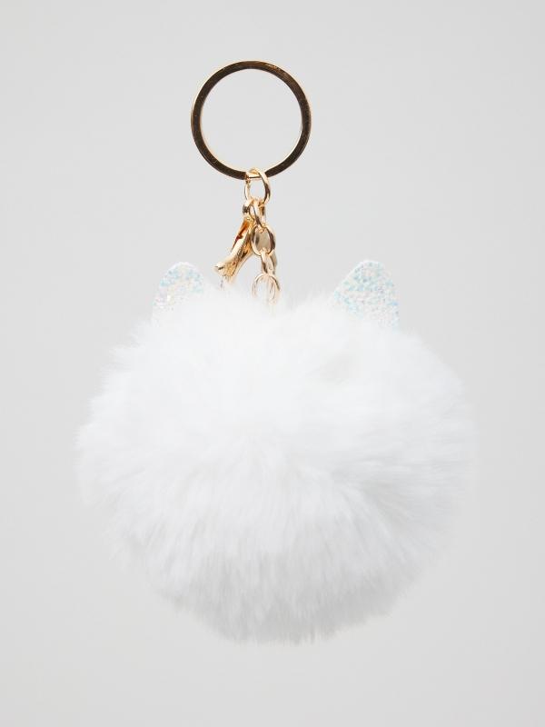 In side Llavero pompón gato
