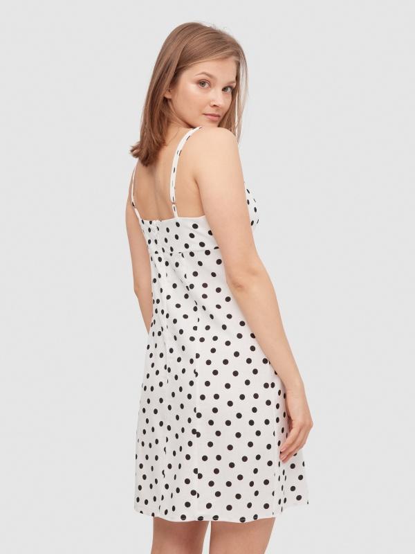 In Side Minivestido Con Topos Y Tirantes