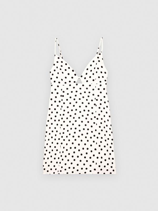 In Side Minivestido Con Topos Y Tirantes