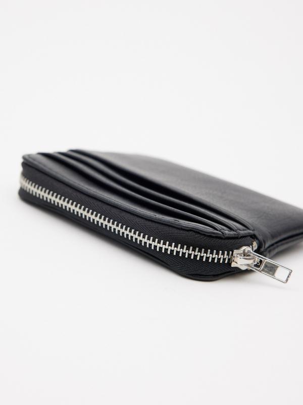 In Side Monedero Negro Efecto Piel