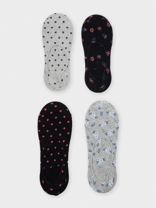 In side Pack 4 pinkies flores print