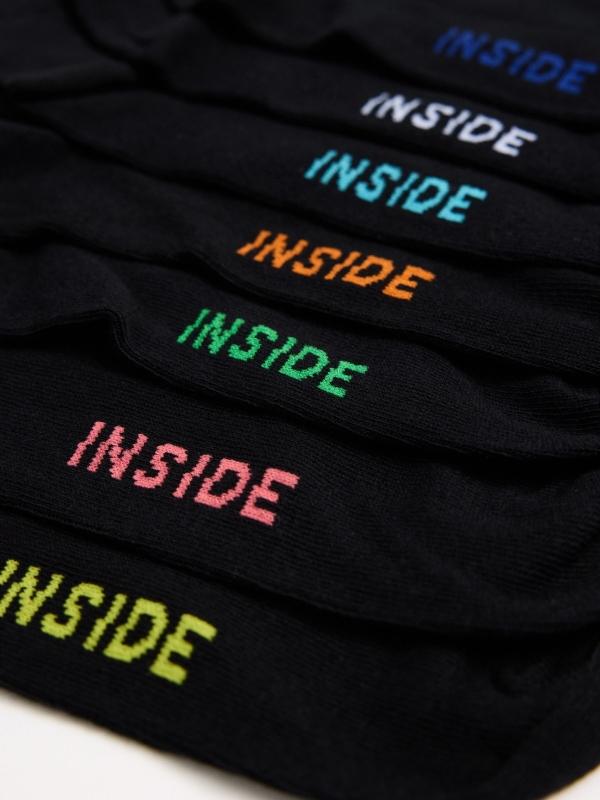 In Side Pack 7 Calcetines Tobilleros Negros