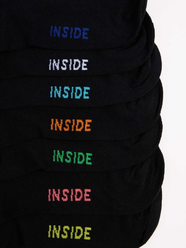 In Side Pack 7 Calcetines Tobilleros Negros