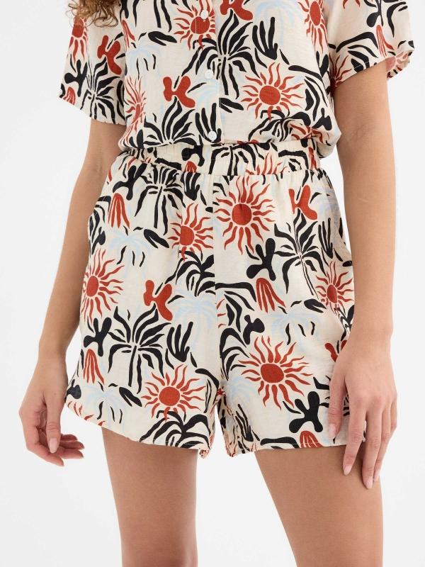 In Side Pantalón Corto Fluido Estampado