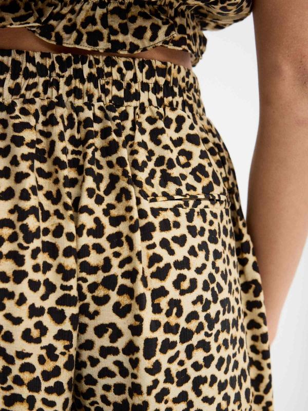 In Side Pantalón Fluido Animal Print