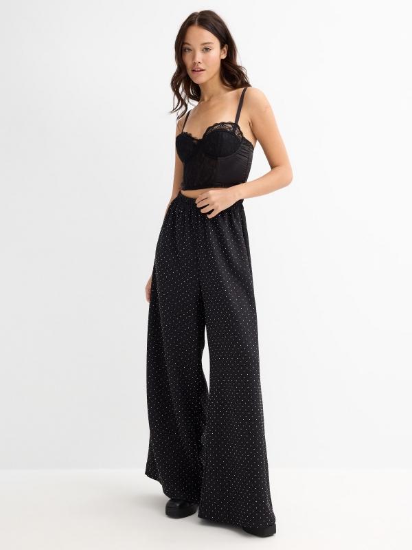 In Side Pantalón Fluido Con Brillos