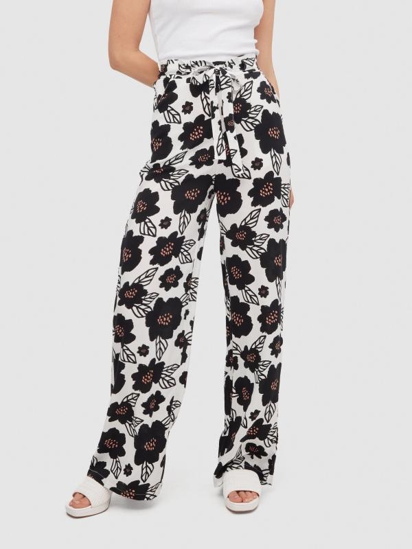 In Side Pantalón Fluido Estampado Flor