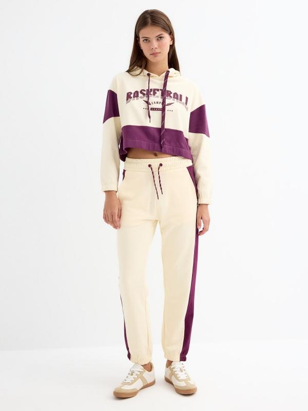 In side Pantalón jogger bicolor