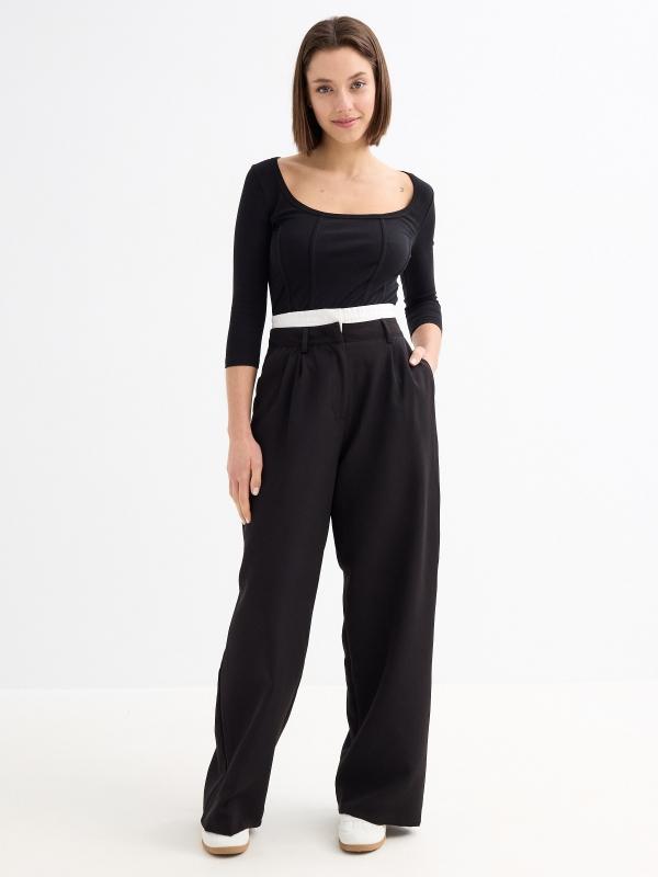 In side Pantalón tailoring cinturilla rizada