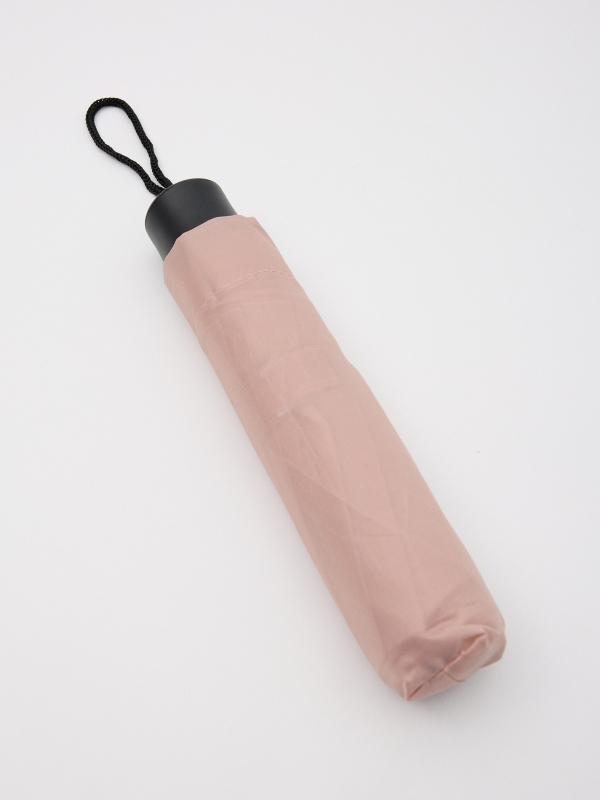In side Paraguas plegable liso rosa nube
