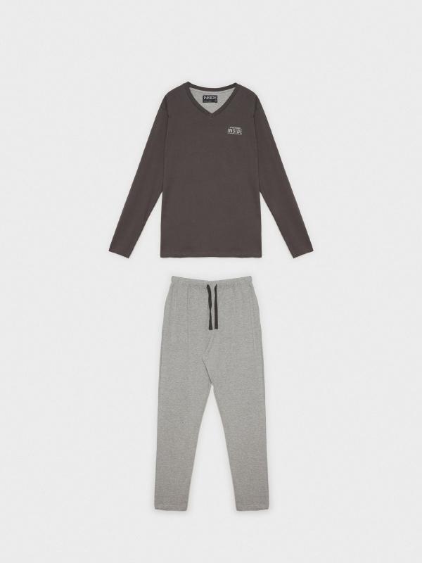 In Side Pijama Básico Gris Oscuro