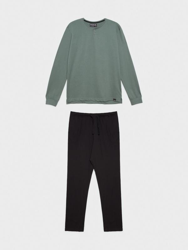 In Side Pijama Camiseta Con Botones