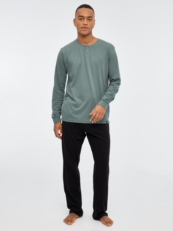 In side Pijama camiseta con botones