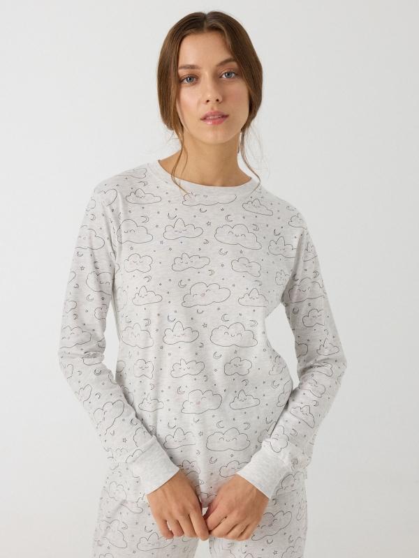 In Side Pijama Gris Nubes