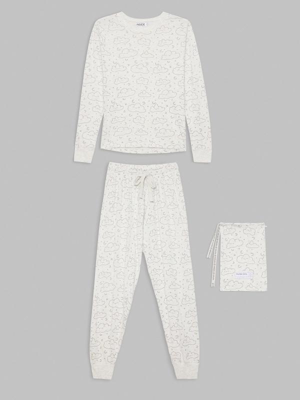 In Side Pijama Gris Nubes
