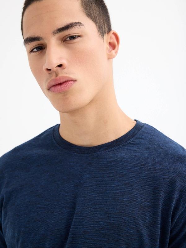 In Side Pijama Manga Larga Azul Jaspeado