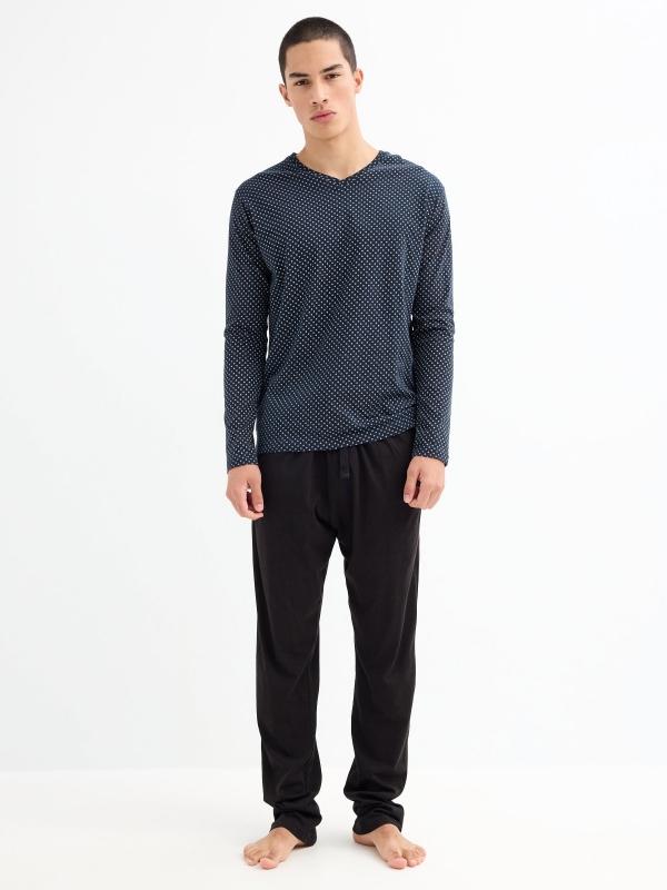 In Side Pijama Manga Larga Puntos