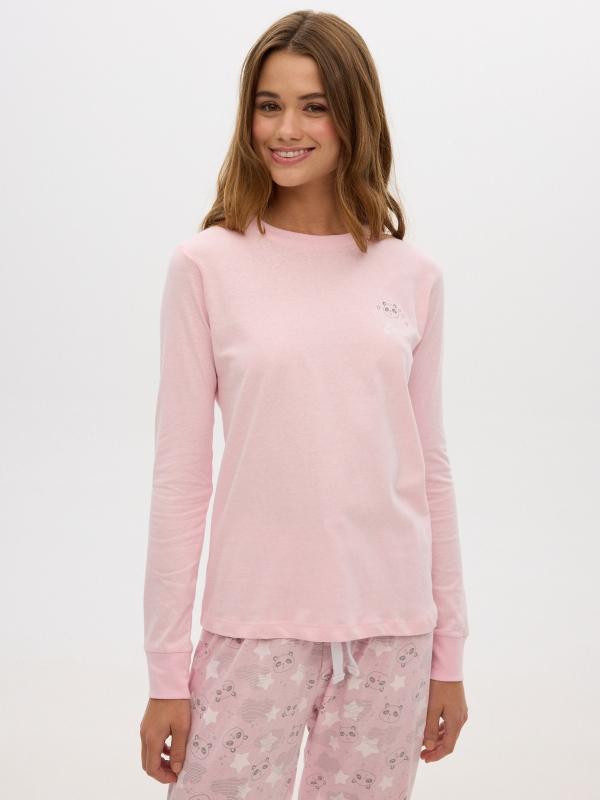 In Side Pijama Rosa De Panda