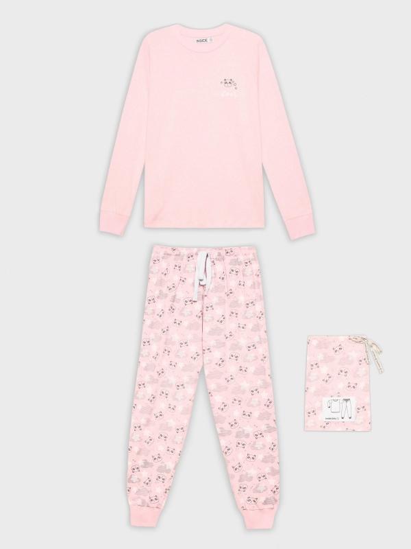 In Side Pijama Rosa De Panda