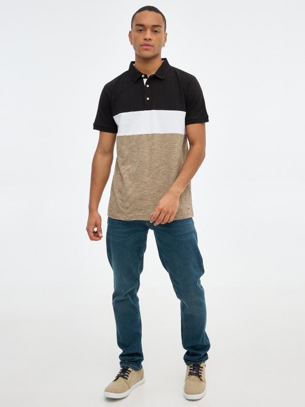 In Side Polo Color Block De Rayas