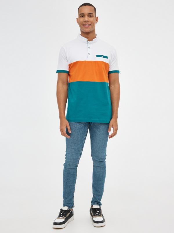 In Side Polo Color Block
