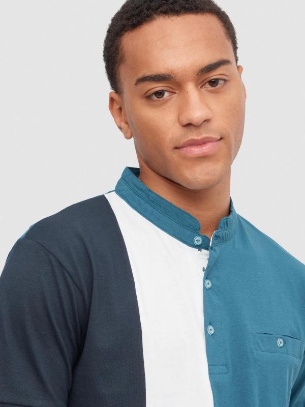 In Side Polo Color Block Mao