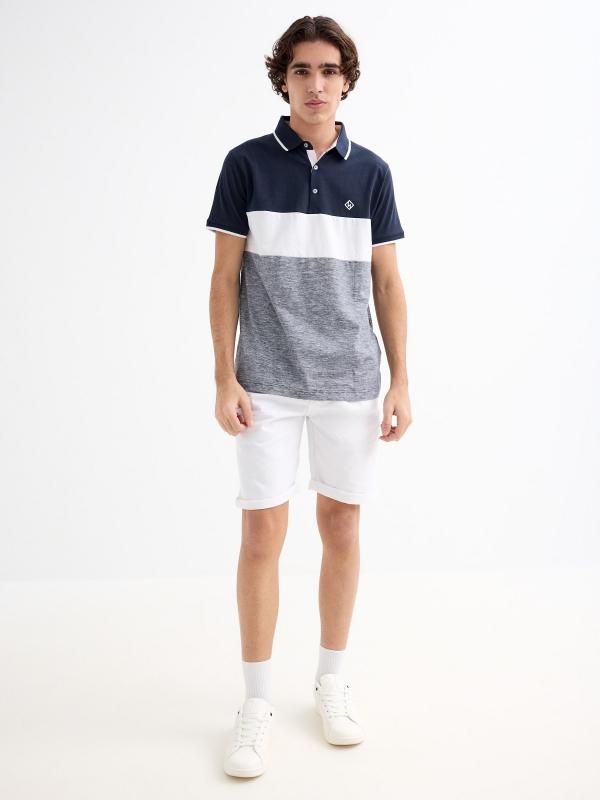 In Side Polo Color Block Marinero